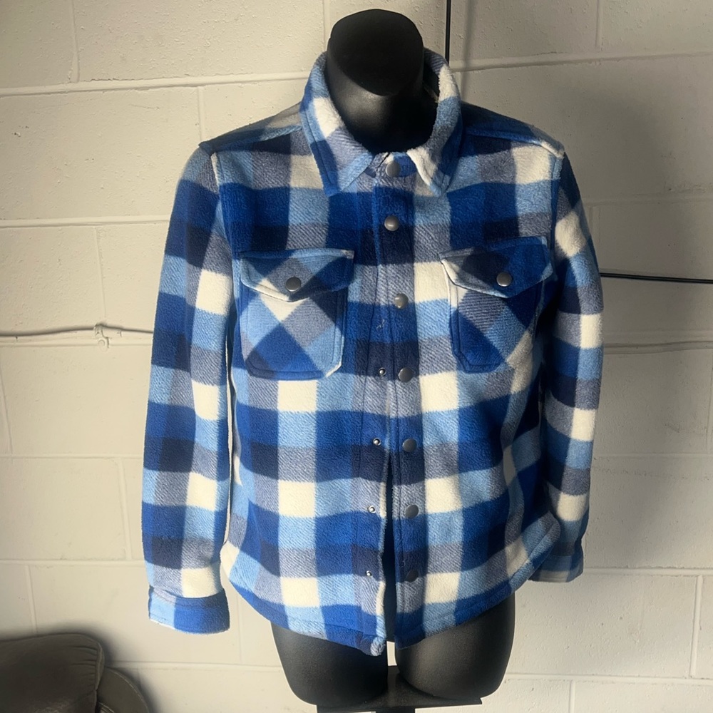 Edie Bauer Boys Sherpa  Flannel Jacket size 10/12
